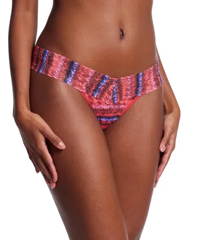HANKY PANKY WOMEN'S PRINTED SIGNATURE LACE LOW RISE THONG