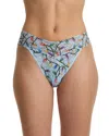 Hanky Panky Printed Signature Lace Original Rise Thong In Blue