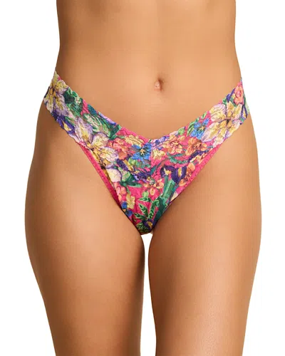 Hanky Panky Printed Signature Lace Original Rise Thong In Multi