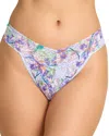 Hanky Panky Printed Signature Lace Original Rise Thong In Blue
