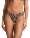 Hanky Panky Printed Signature Lace Original Rise Thong In Brown