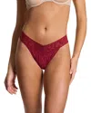 Hanky Panky Printed Signature Lace Original Rise Thong In Burgundy