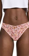 Hanky Panky Original-rise Printed Lace Thong In Gingerbread