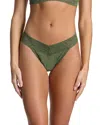 Hanky Panky Printed Signature Lace Original Rise Thong In Green