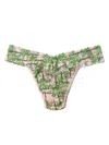 Hanky Panky Printed Signature Lace Original Rise Thong In Green