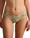 Hanky Panky Printed Signature Lace Original Rise Thong In Green