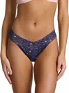 Hanky Panky Printed Signature Lace® Original Rise Thong In Blue