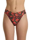 Hanky Panky Women's Printed Signature Lace Original Rise Thong Underwear In Multi