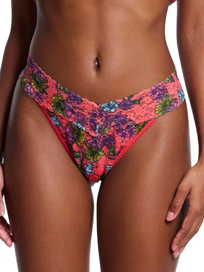 Hanky Panky Printed Signature Lace Original Rise Thong In Wonderland Blooms