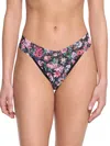 Hanky Panky Printed Signature Lace Original Rise Thong In Dark Peonies