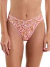 Hanky Panky Original-rise Printed Lace Thong In Multicolor