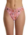 Hanky Panky Printed Signature Lace Original Rise Thong In Pink