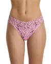 Hanky Panky Printed Signature Lace Original Rise Thong In Pink