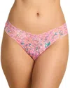 Hanky Panky Printed Signature Lace Original Rise Thong In Pink