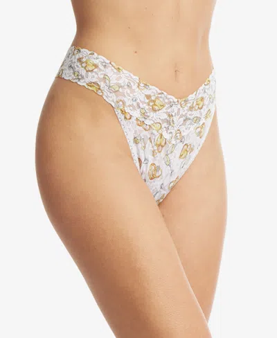 Hanky Panky Printed Signature Lace Original Rise Thong In Forever Gold