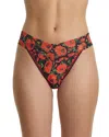 Hanky Panky Printed Signature Lace Original Rise Thong In Red