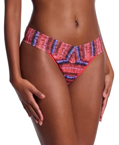 Hanky Panky Printed Signature Lace Original Rise Thong Underwear In Dip Dye