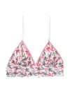Hanky Panky Printed Signature Lace® Padded Triangle Bralette Holiday Candy Canes In Multi