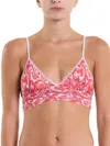 Hanky Panky Printed Signature Lace Padded Triangle Bralette In Multicolor