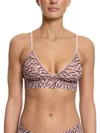 Hanky Panky Printed Signature Lace Padded Triangle Bralette In Nude