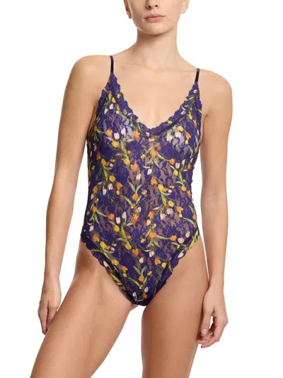 Hanky Panky Printed Signature Lace® Thong Back Bodysuit In Multicolor