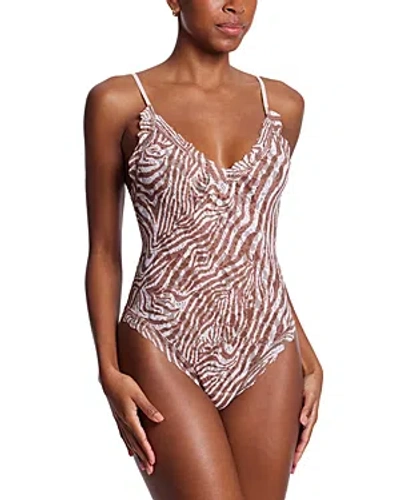 HANKY PANKY PRINTED SIGNATURE LACE THONG BODYSUIT