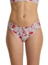 Hanky Panky Women's Printed Signature Lace Original Rise Thong Underwear In Gold