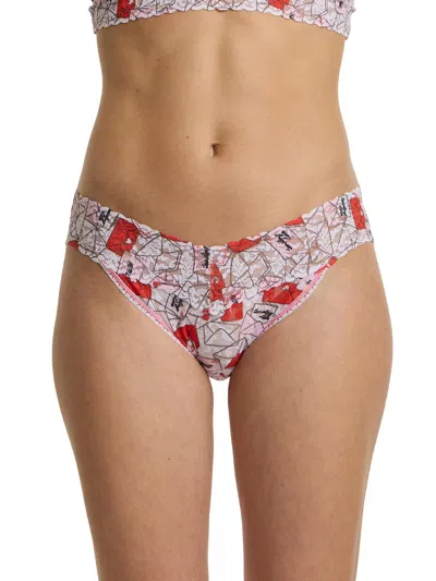HANKY PANKY PRINTED SIGNATURE LACE® V-KINI RED/PINK