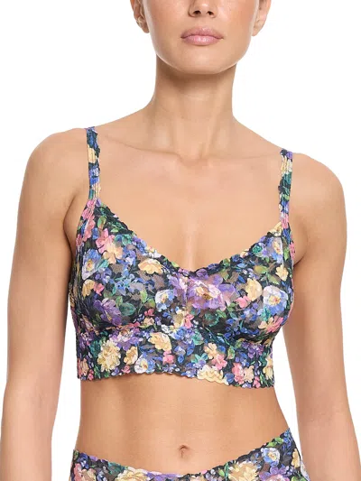 Hanky Panky Printed V-neck Retro Lace Bralette In Multicolor