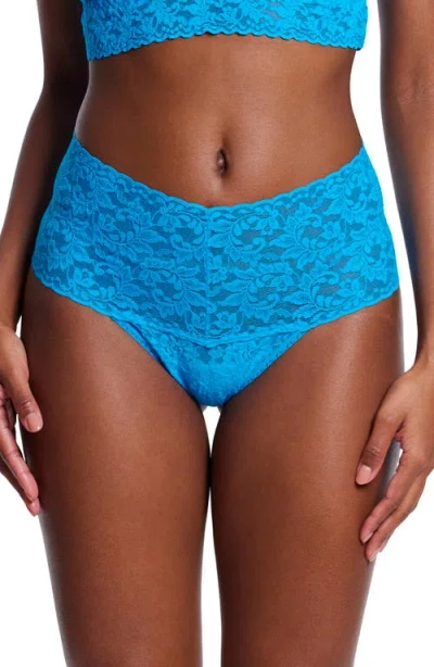 Hanky Panky Retro High Waist Thong In Blue