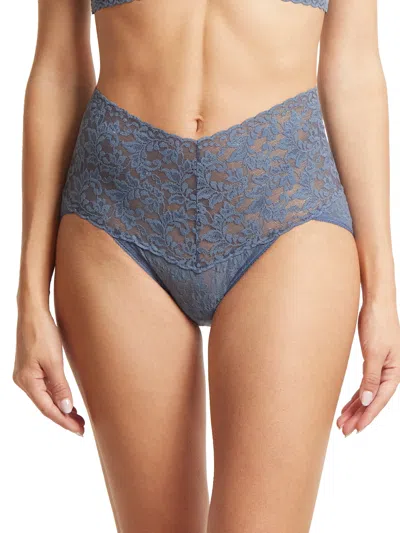 Hanky Panky Retro Lace V-kini In Blue