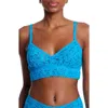 Hanky Panky V-neck Retro Lace Bralette In Ocean Eyes Blue