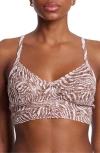 Hanky Panky Printed V-neck Retro Lace Bralette In Hide And Seek