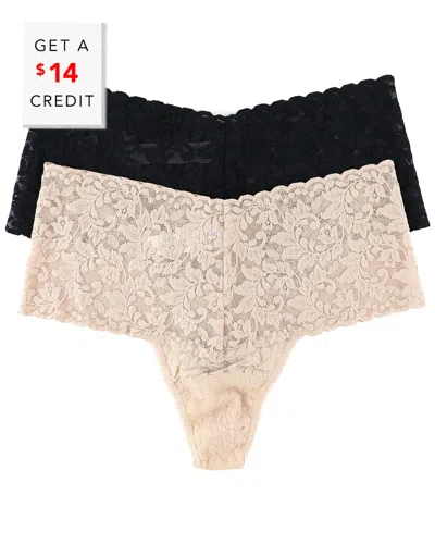 Hanky Panky Retro Thong 2 Pack With $14 Credit In Neutral