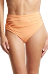 Hanky Panky Ruched High Waist Bikini Bottoms In Florence Orange