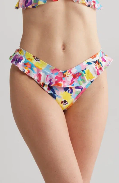 Hanky Panky Ruffle Trim Bikini Bottoms In Watercolored