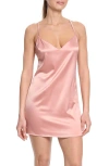 Hanky Panky Satin Sleep Chemise In Rose Latte