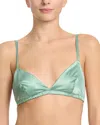 Hanky Panky Satin Sleep Fashion Bralette In Green Tea