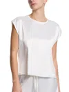 Hanky Panky Satin Sleep Cap Sleeve Tee In White