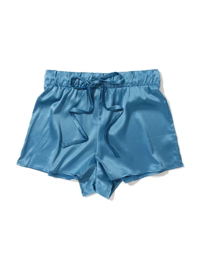 Hanky Panky Satin Sleep Drawstring Short In Blue