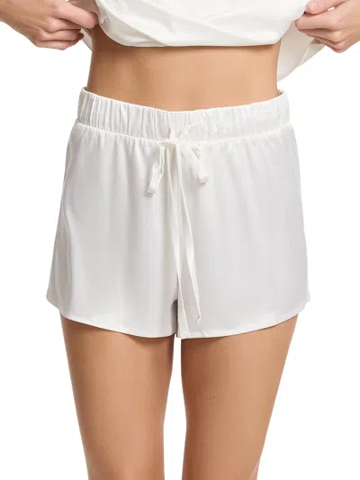 Hanky Panky Satin Sleep Drawstring Short In White