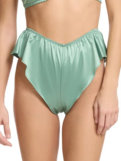 Hanky Panky Satin Sleep Flutter Tanga In Green