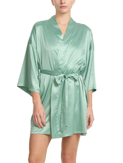 Hanky Panky Satin Sleep Robe In Green