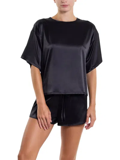 Hanky Panky Satin Sleep Tee In Black