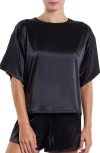 Hanky Panky Satin Sleep Tee In Black