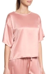 Hanky Panky Satin Sleep Tee In Rose Latte