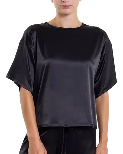 Hanky Panky Satin Sleep T-shirt In Black