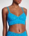 Hanky Panky V-neck Retro Lace Bralette In Ocean Eyes