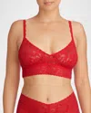 Hanky Panky Scalloped Retro Lace Bralette In Red