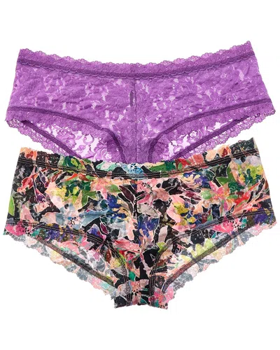 Hanky Panky Set Of 2 Signature Lace Boyshort In Purple